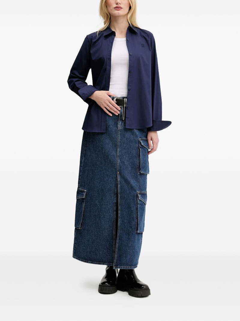 HUGO logo-embroidered poplin shirt outlook