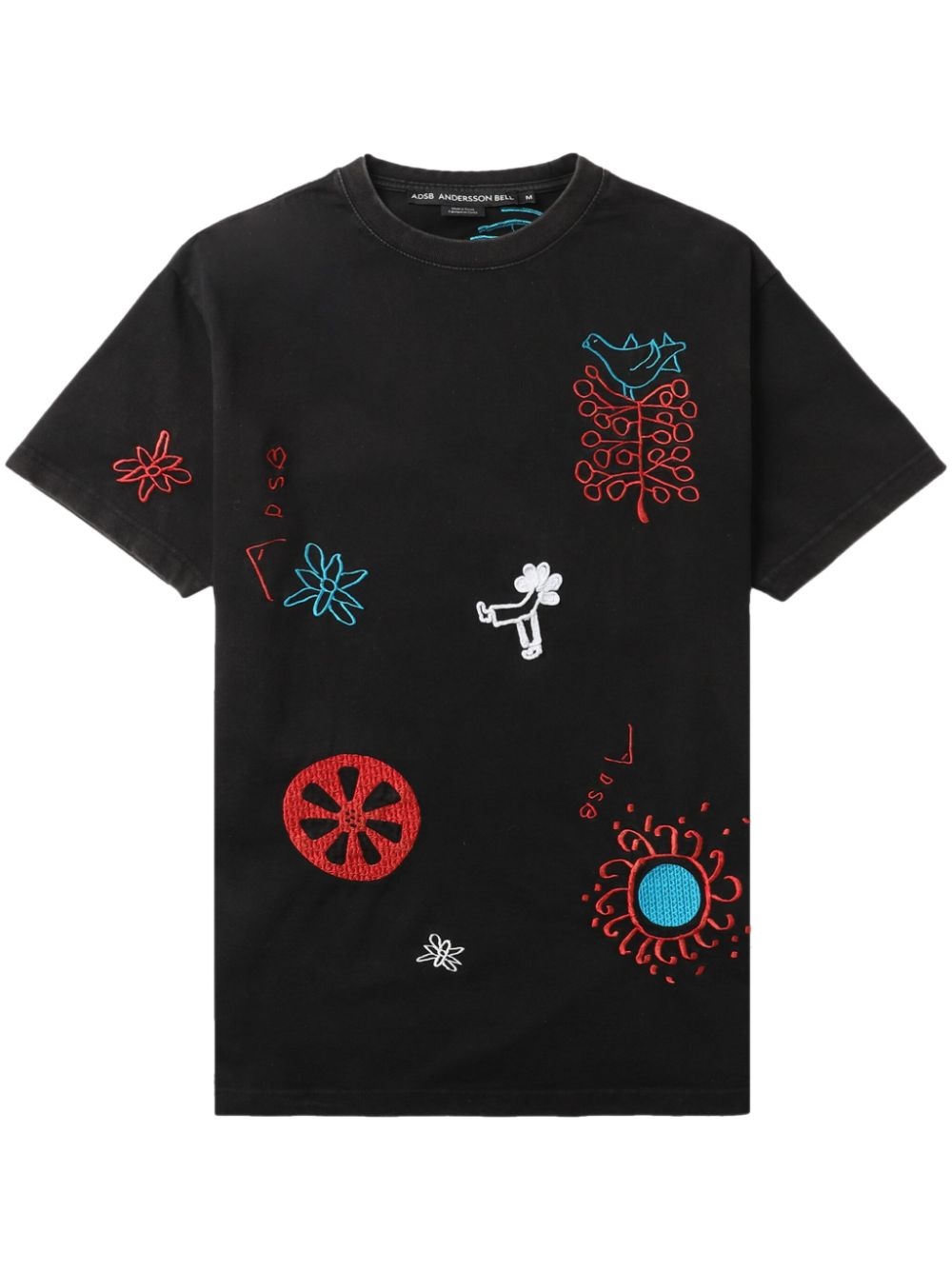 embroidered cotton T-shirt - 1
