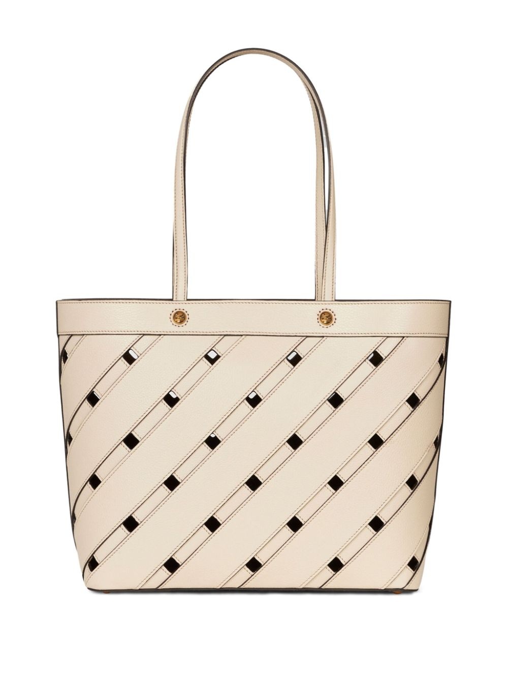 medium woven leather bag - 3