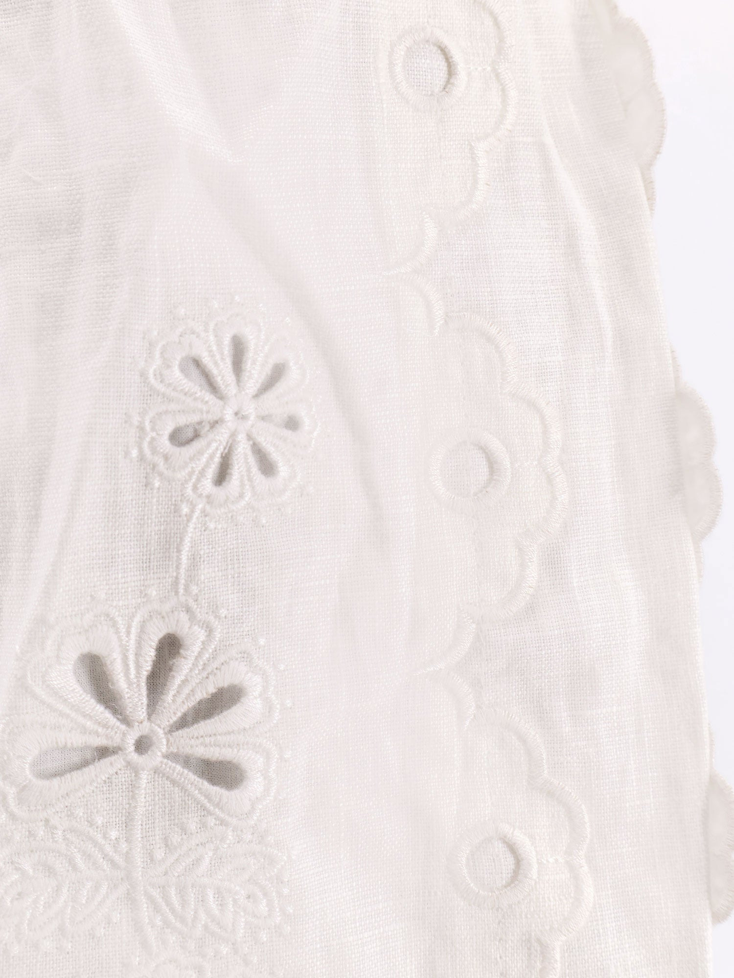 Linen Perforated Shorts - 5