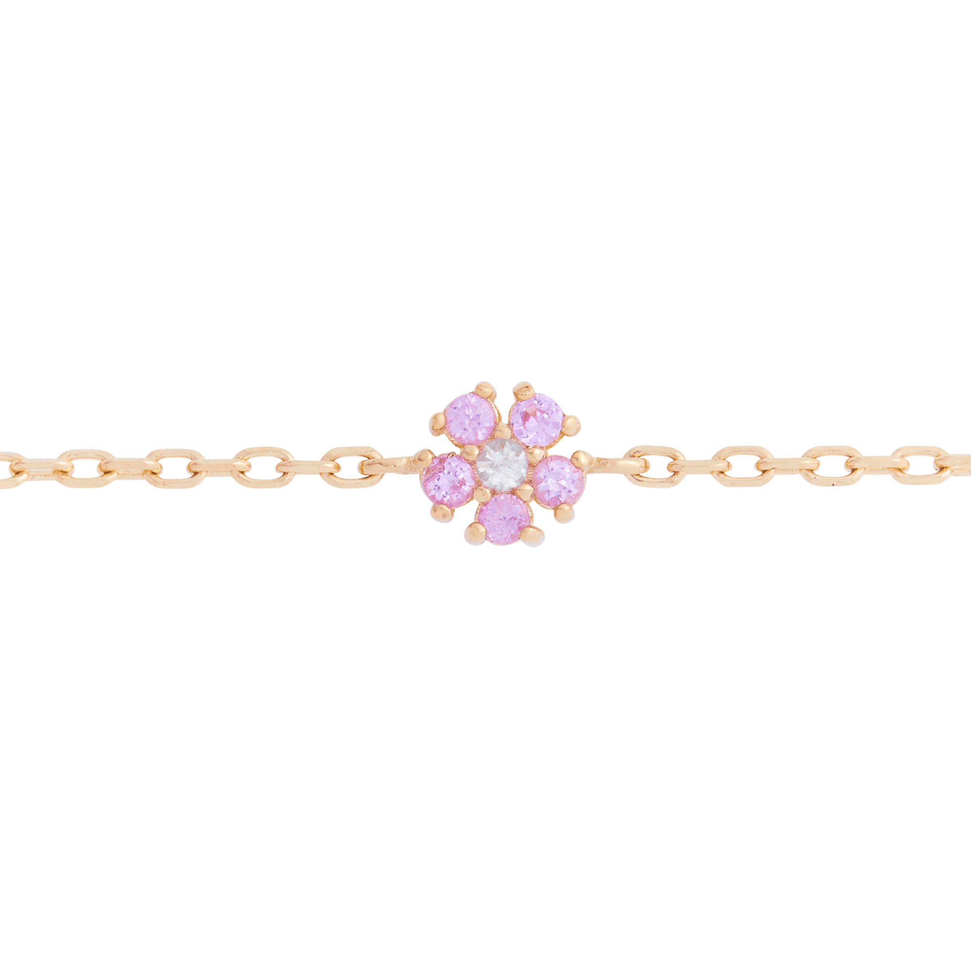 Pink Sapphire Flower Bracelet - 3