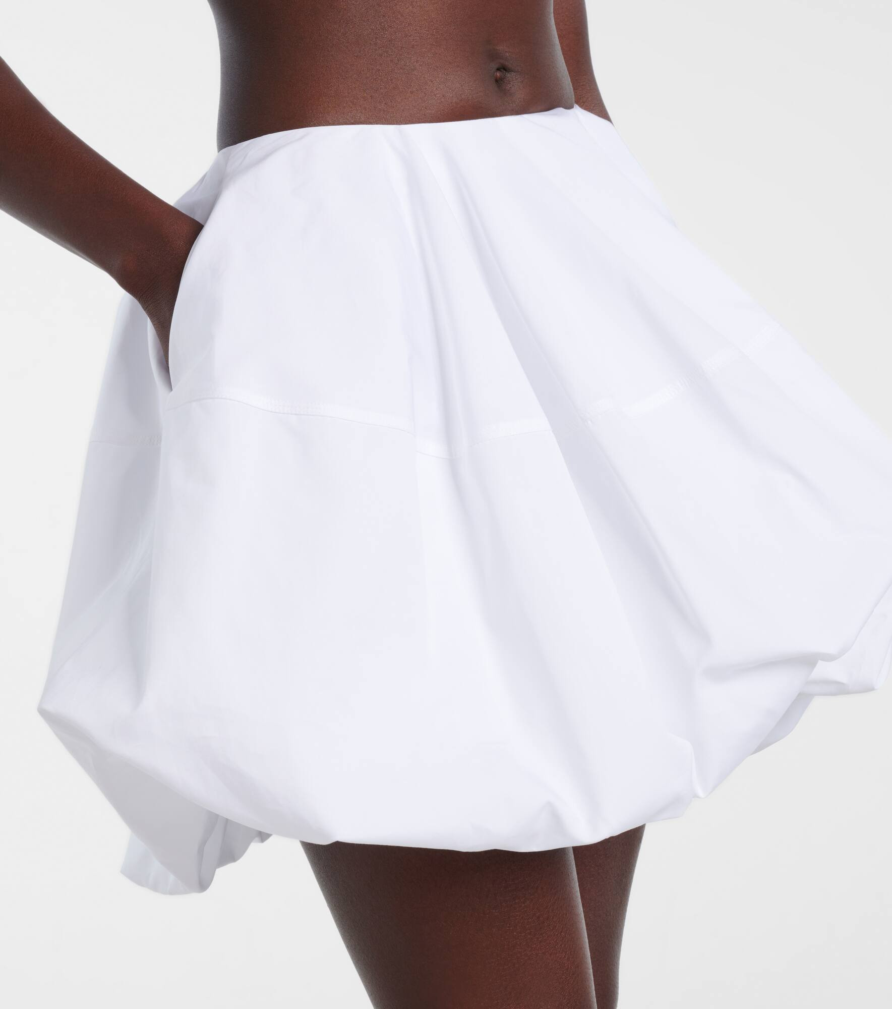 Cotton poplin miniskirt - 4