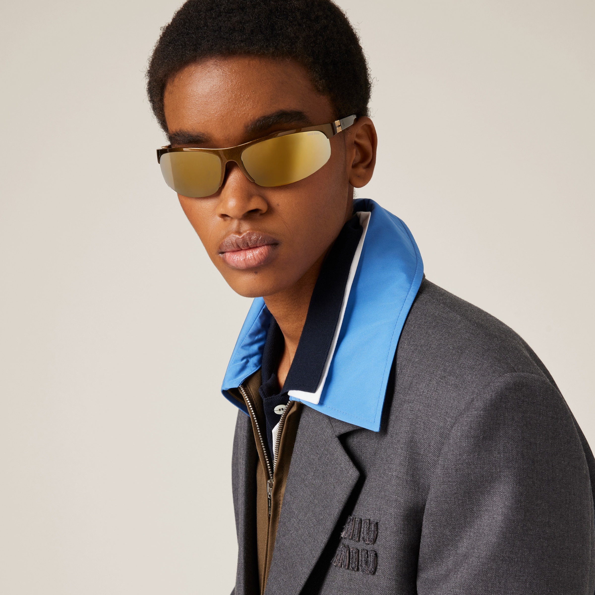 Miu Miu Single-breasted gabardine jacket | REVERSIBLE