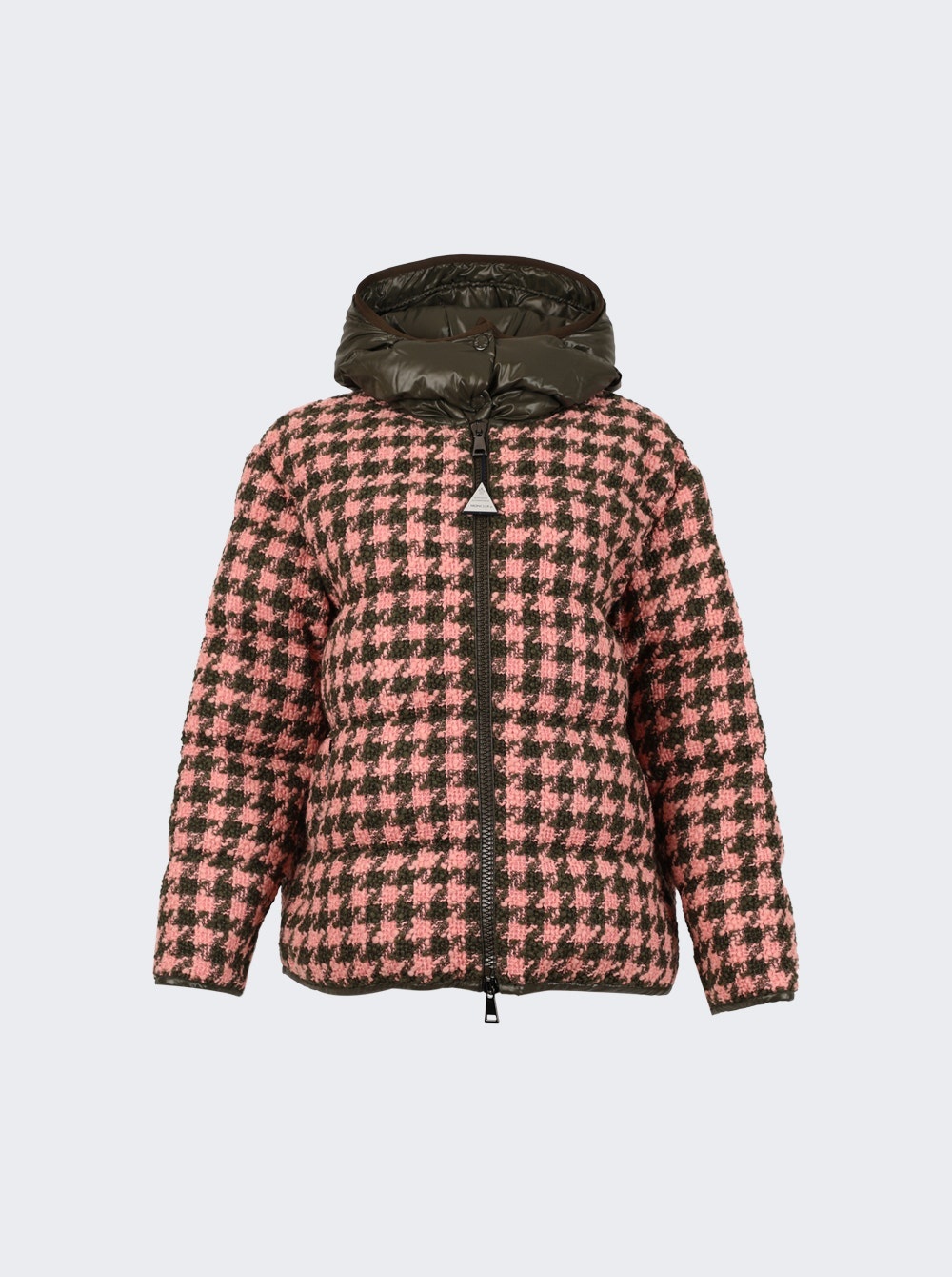 Chevril Houndstooth Down Jacket Pink - 1