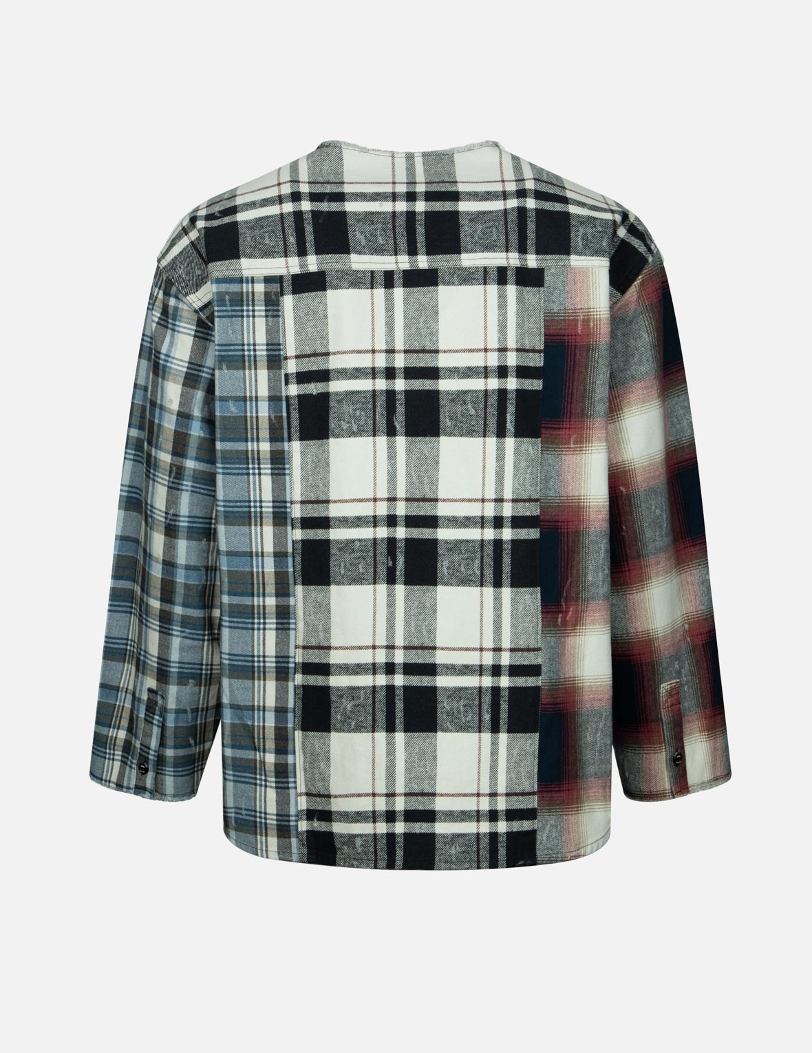 RAW EDGE PATCHWORK LOOSE FIT SHIRT - 2