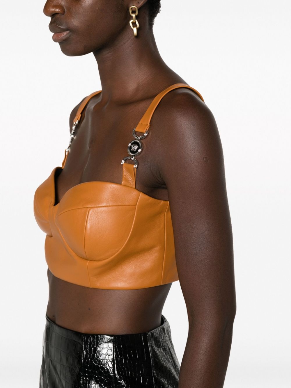 Medusa '95 leather bustier top - 5