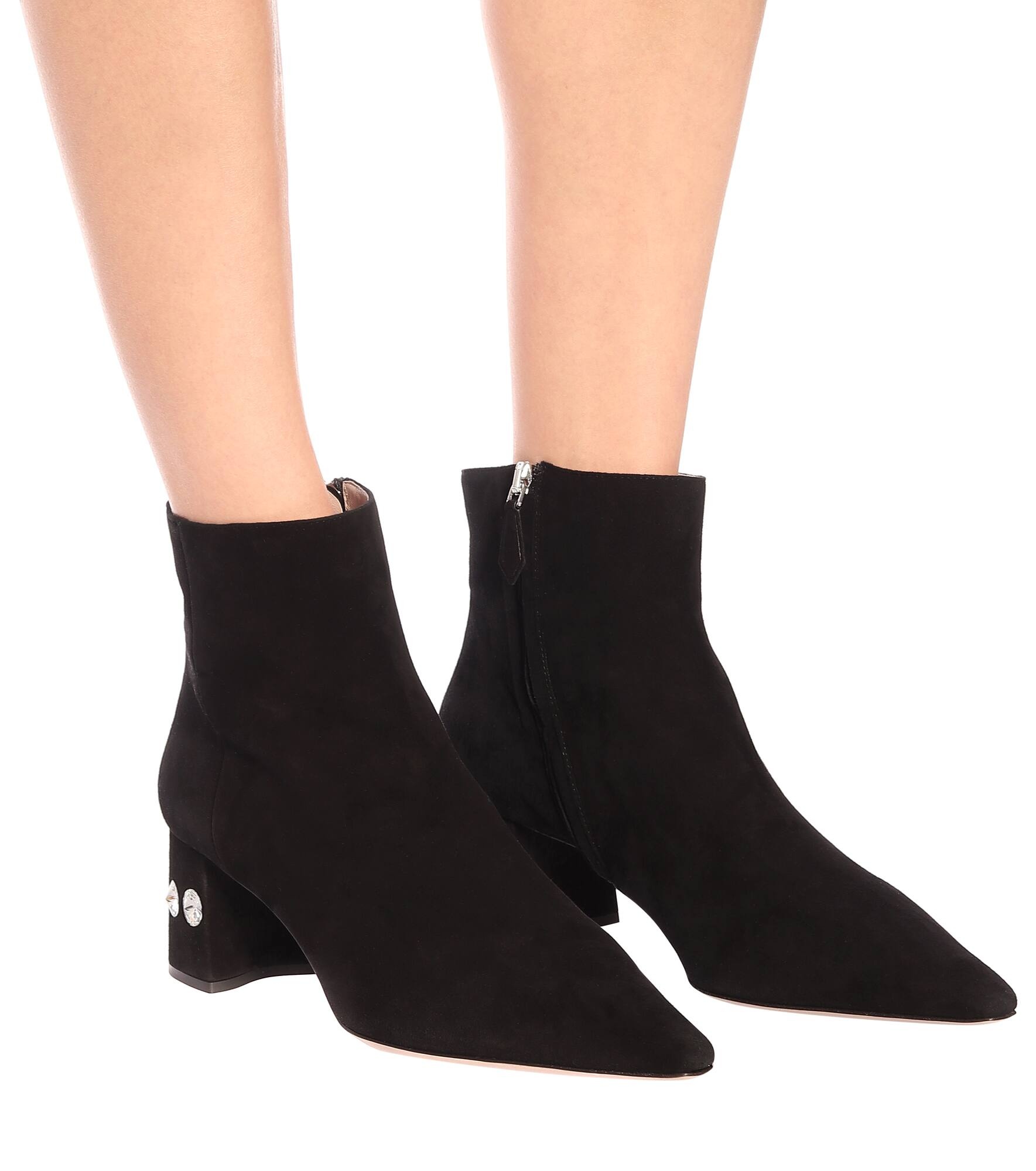 Embellished suede ankle boots - 4