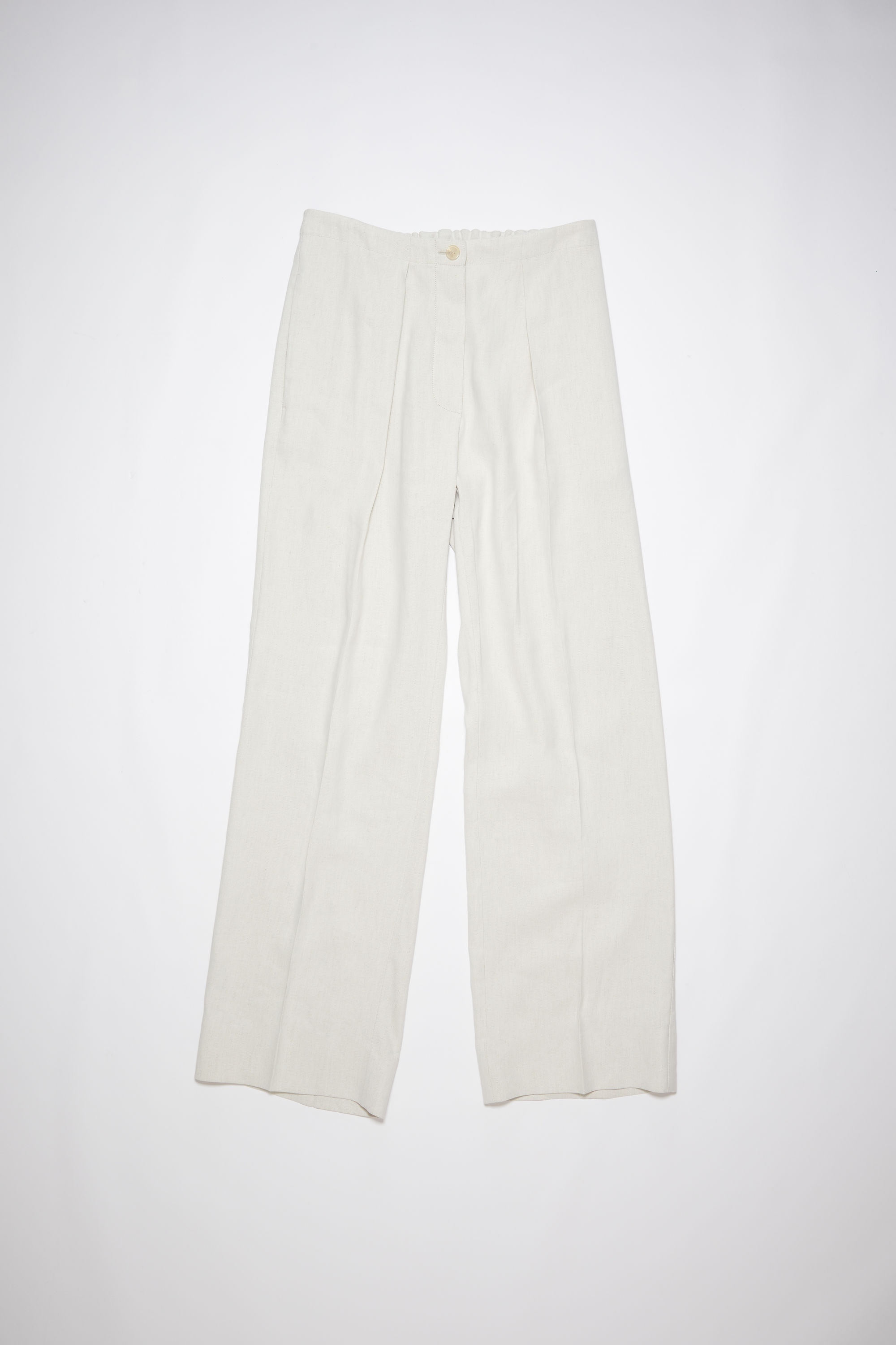 Linen blend trousers - Cream white - 6