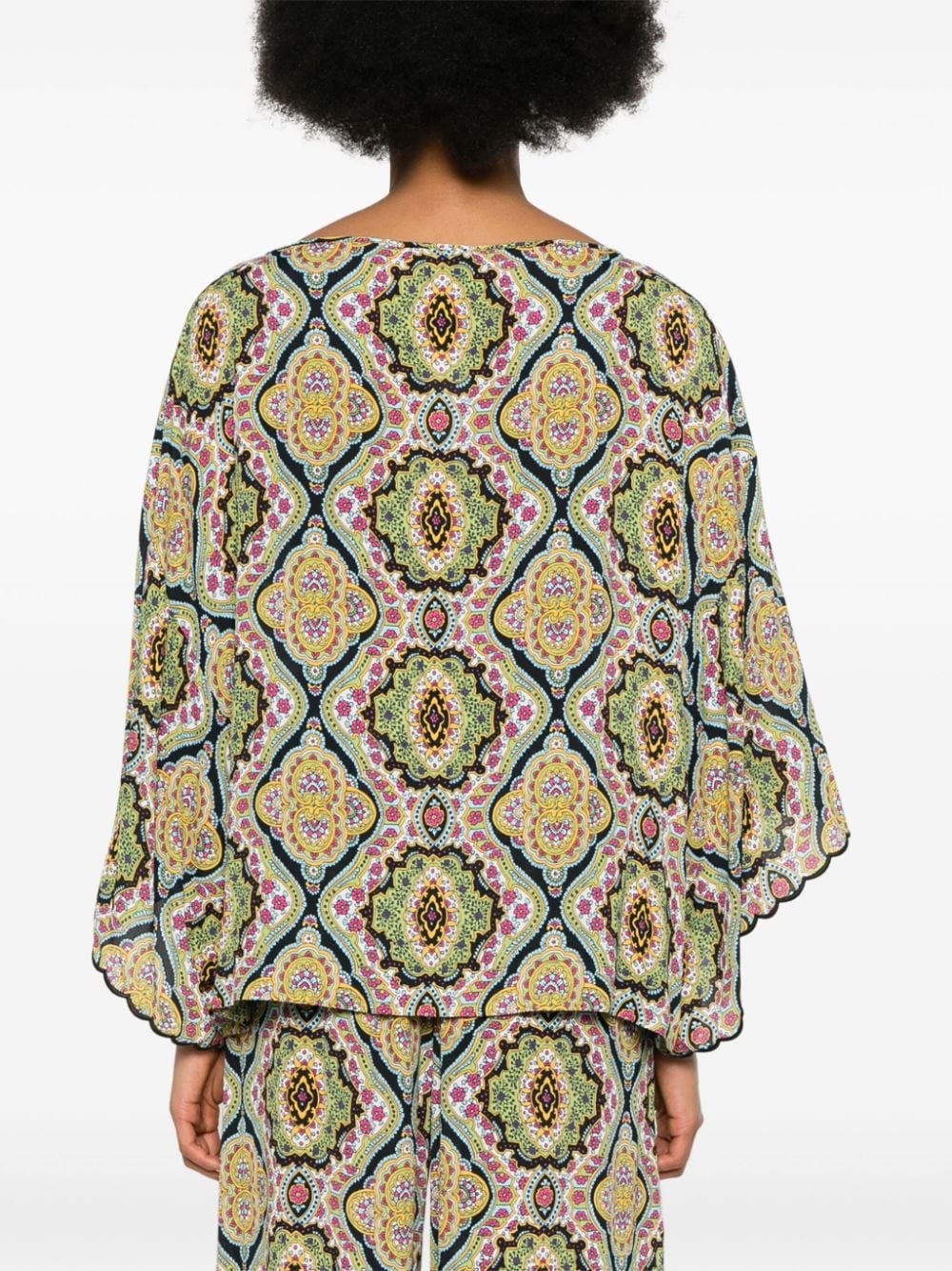 paisley-print crepe blouse - 4