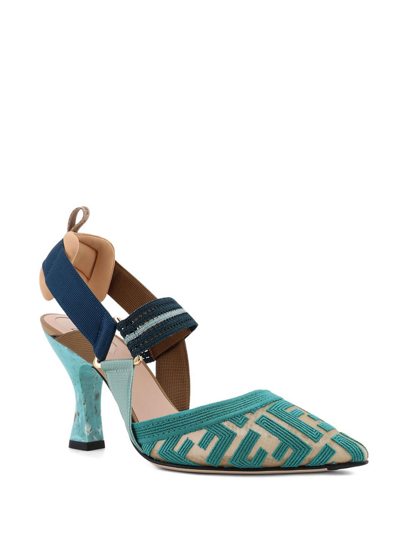 FENDI Colibrì logo-print straps pumps outlook