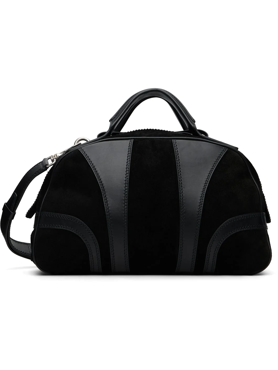 Black Suede Duffle Bag - 1