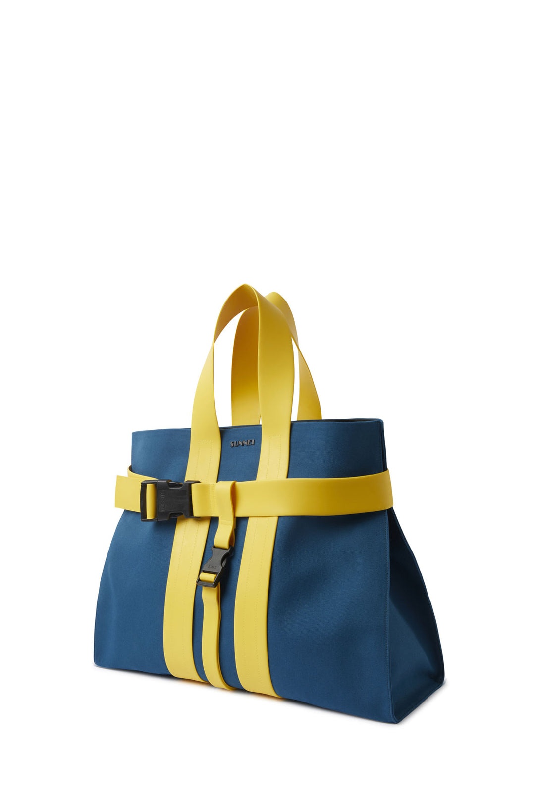 PARALLELEPIPEDO MESSENGER BAG / petrol blue & yellow - 2