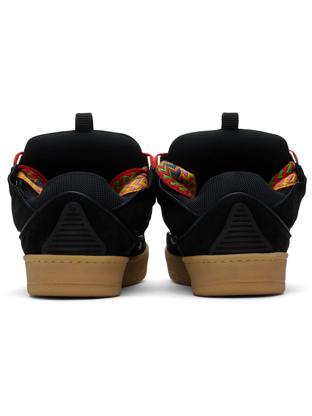Black Leather Curb Sneakers - 2