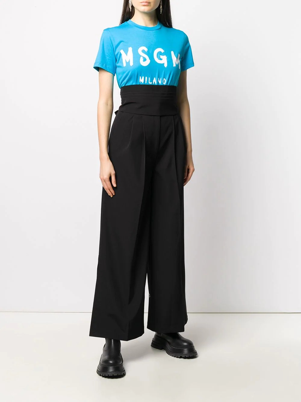 high-waisted pleated trousers - 6