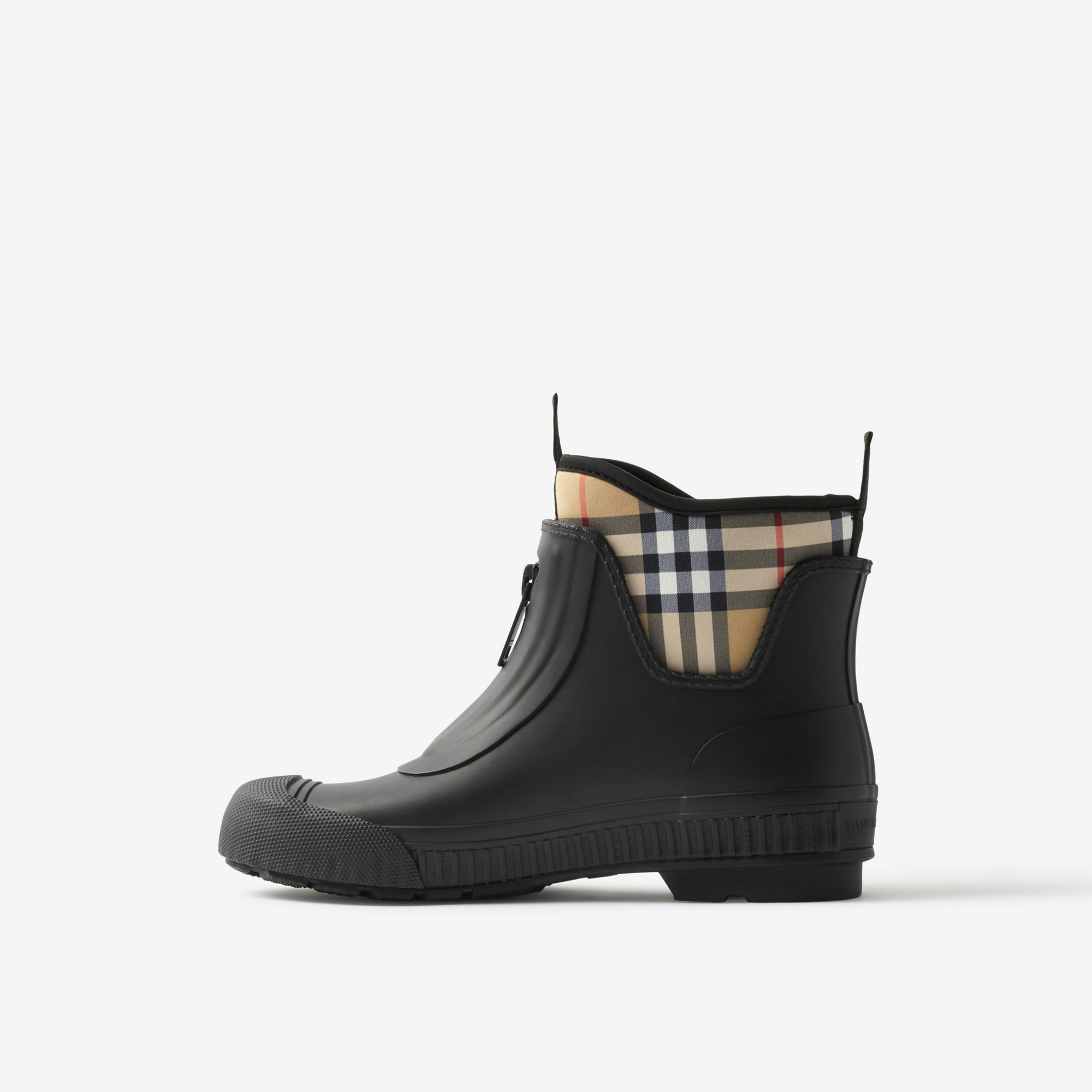 Vintage Check Neoprene and Rubber Rain Boots - 5