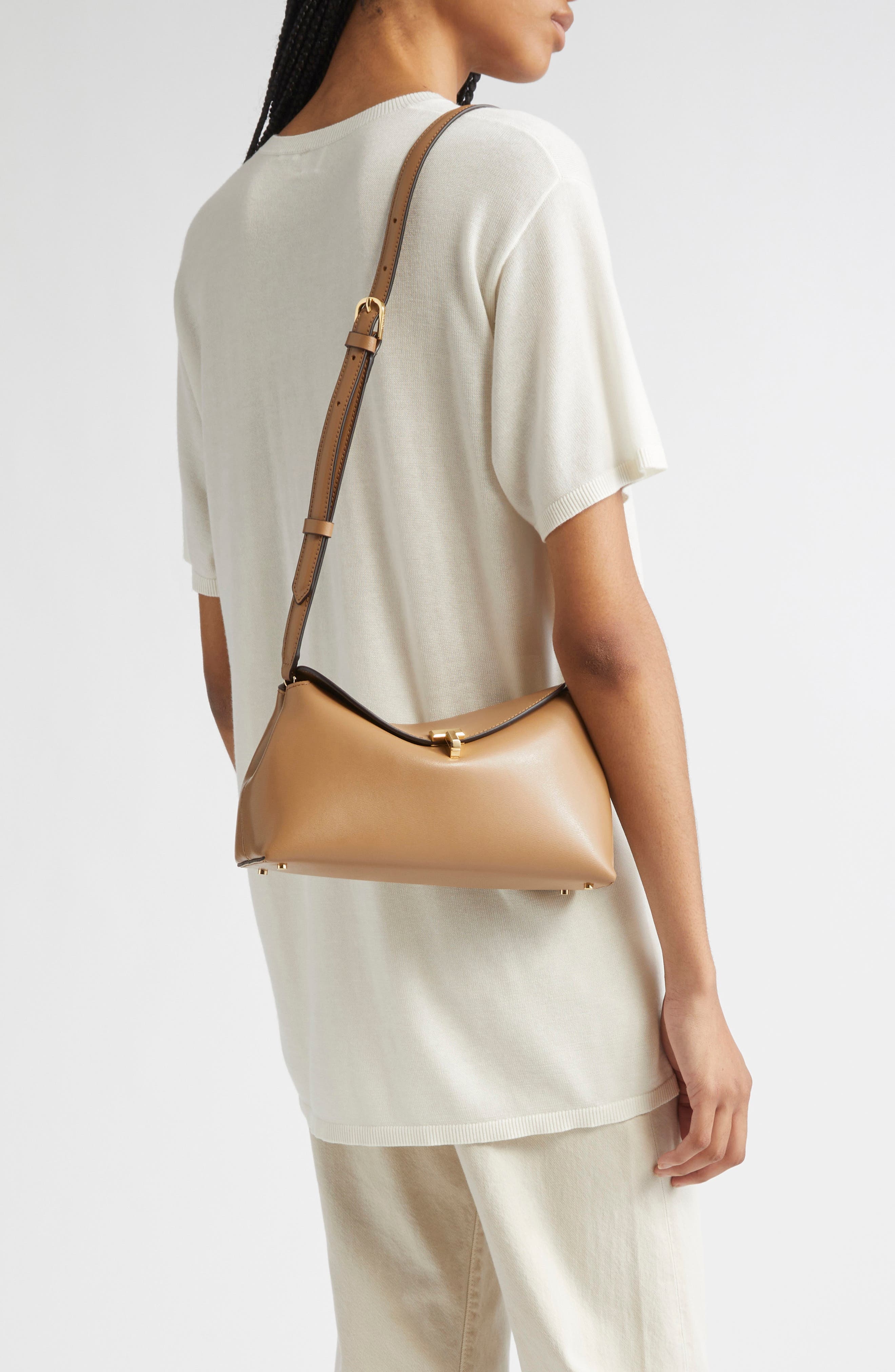 TOTEME Palmellata T-Lock Leather Clutch Crossbody in Camel at Nordstrom - 2