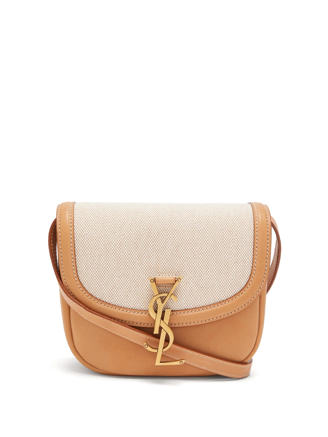 Kaia small YSL-plaque canvas and leather bag - 1