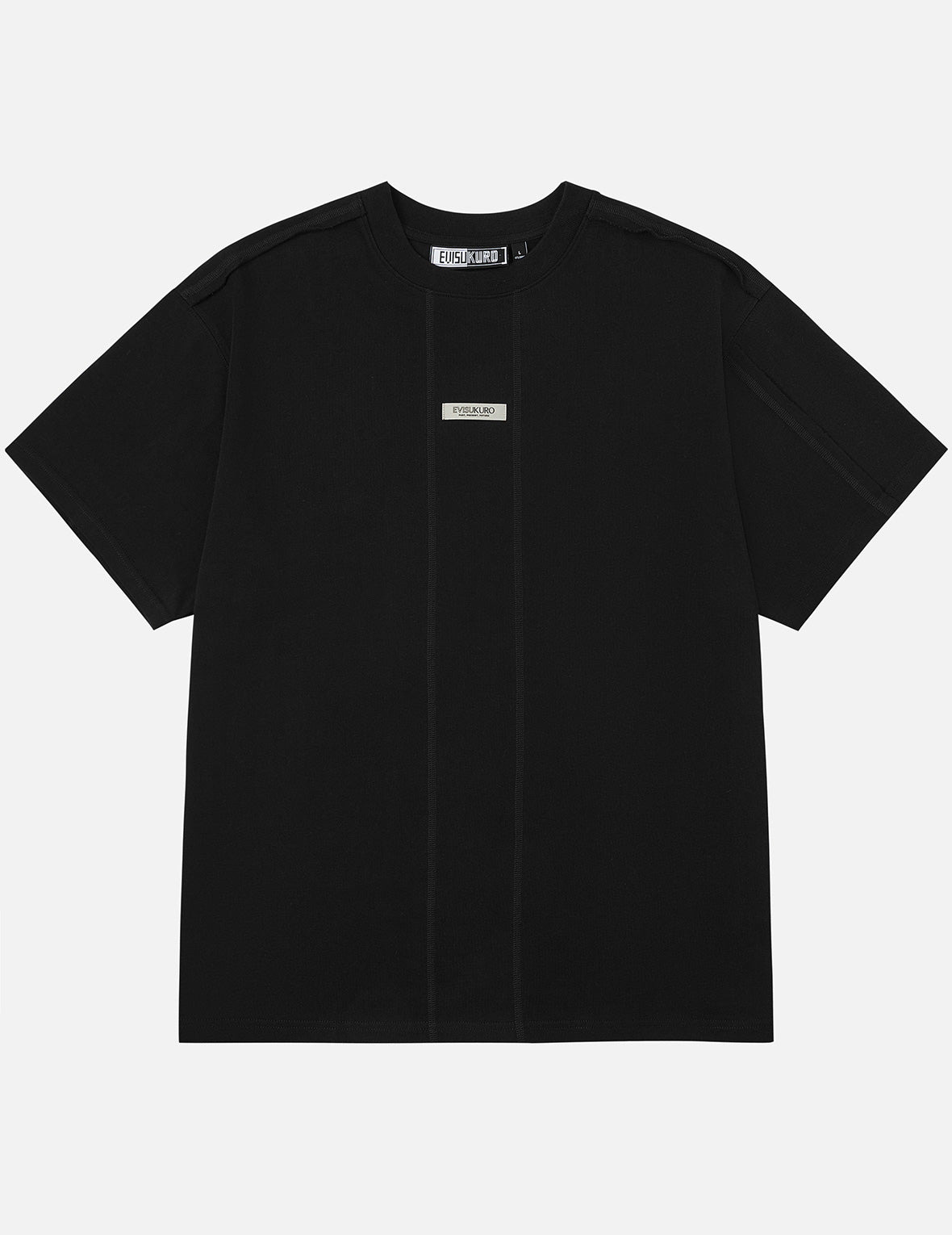 EVISUKURO Toothbrush Embroidery and Color-blocking Oversized T-shirt - 4