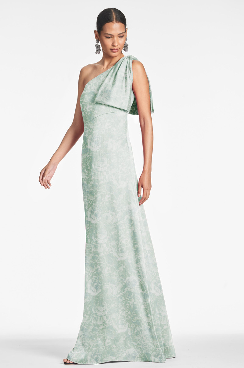 Chelsea Gown - Sage Painted Floral 1