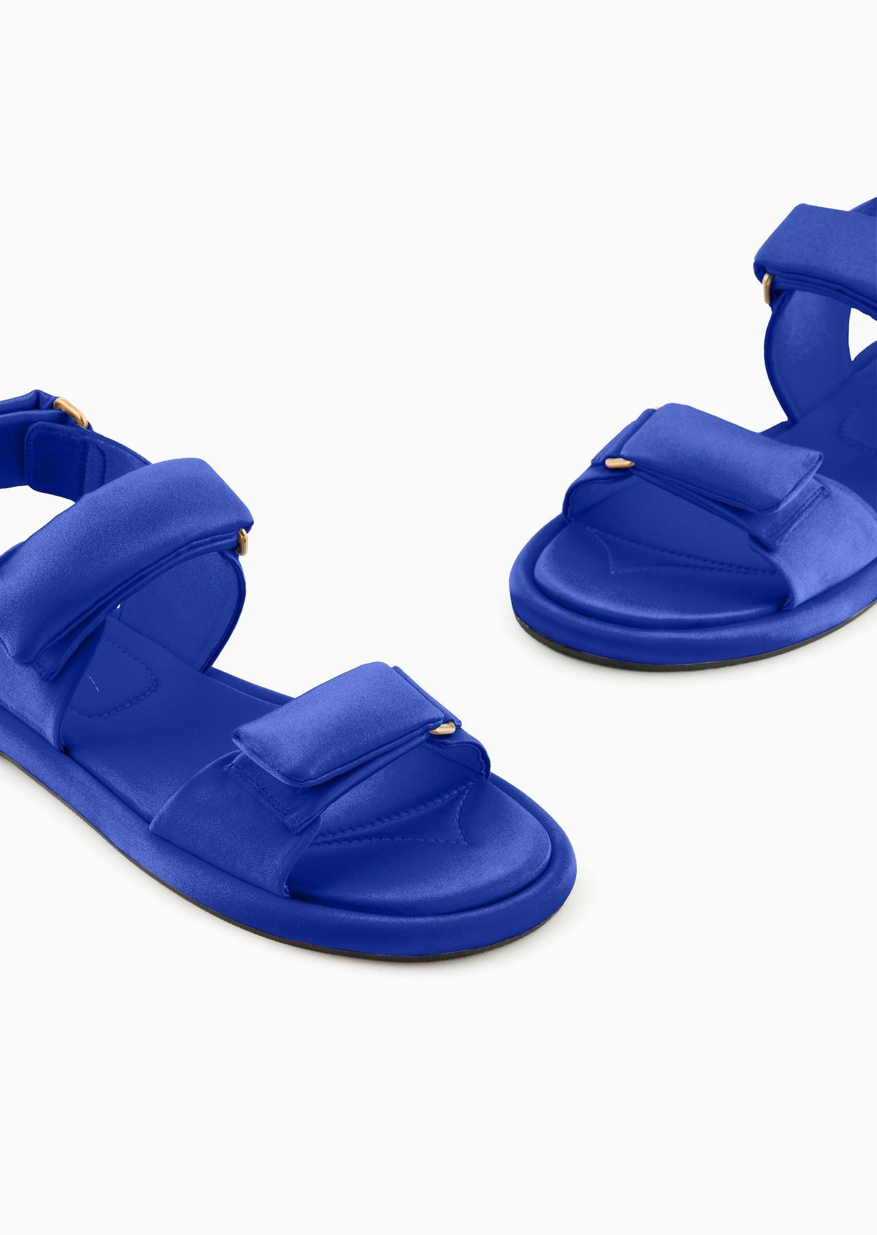 Padded satin flat sandals - 5