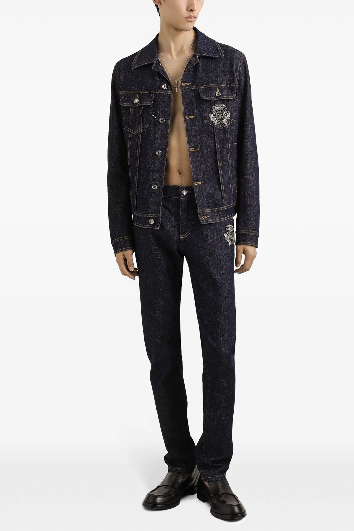 Dolce & Gabbana Men Logo Denim Jacket - 2