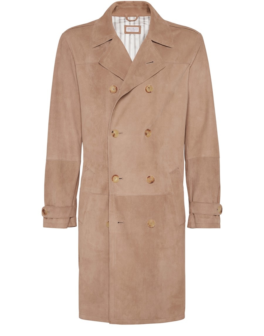 Suede trench coat - 1