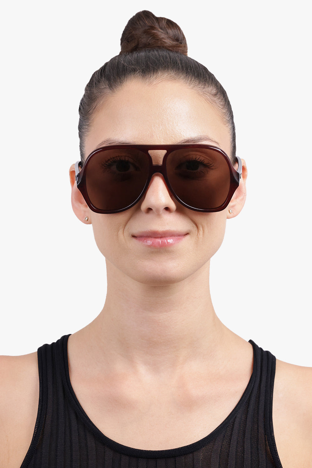 CH0289S SQUARE AVIATOR SUNGLASSES | BROWN - 4