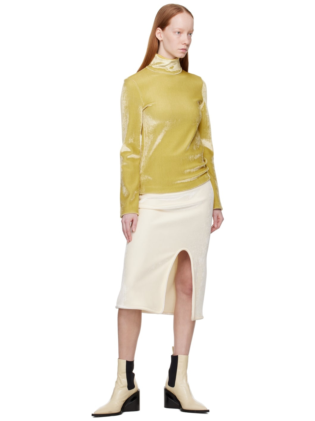 Yellow Zip Turtleneck - 4