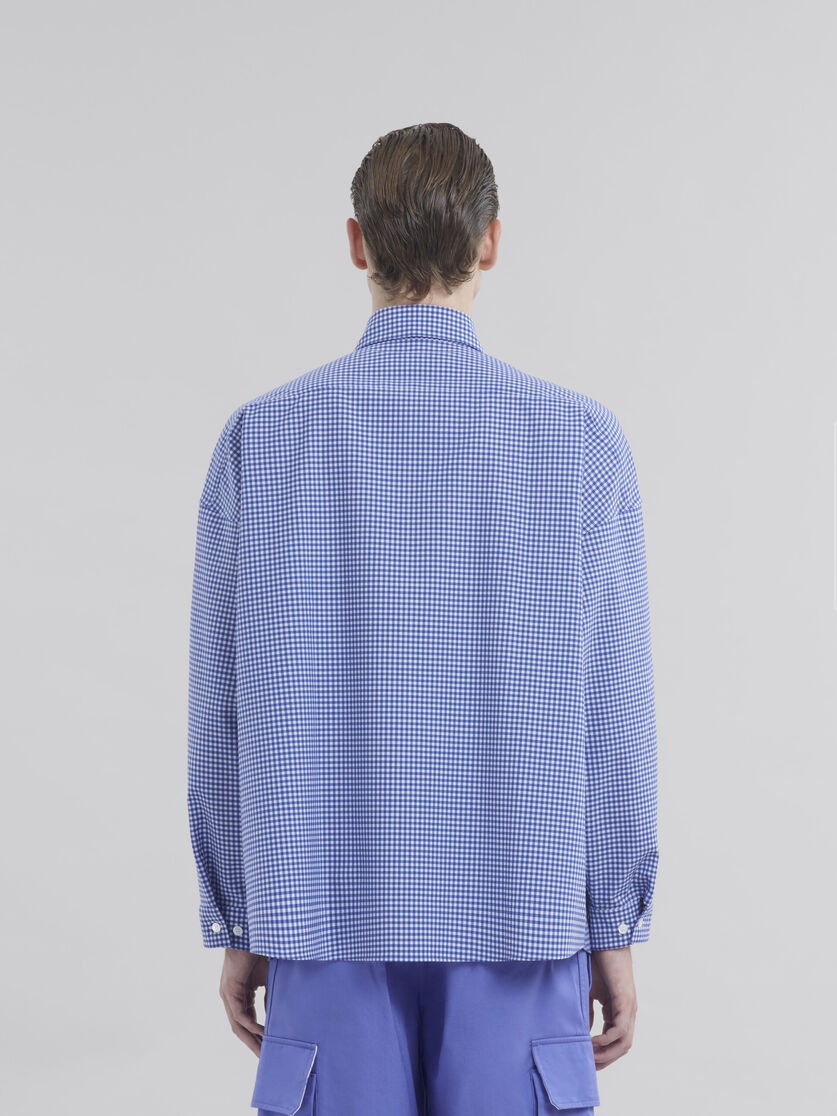 BLUE AND WHITE CHECKED WOOL SHIRT - 3