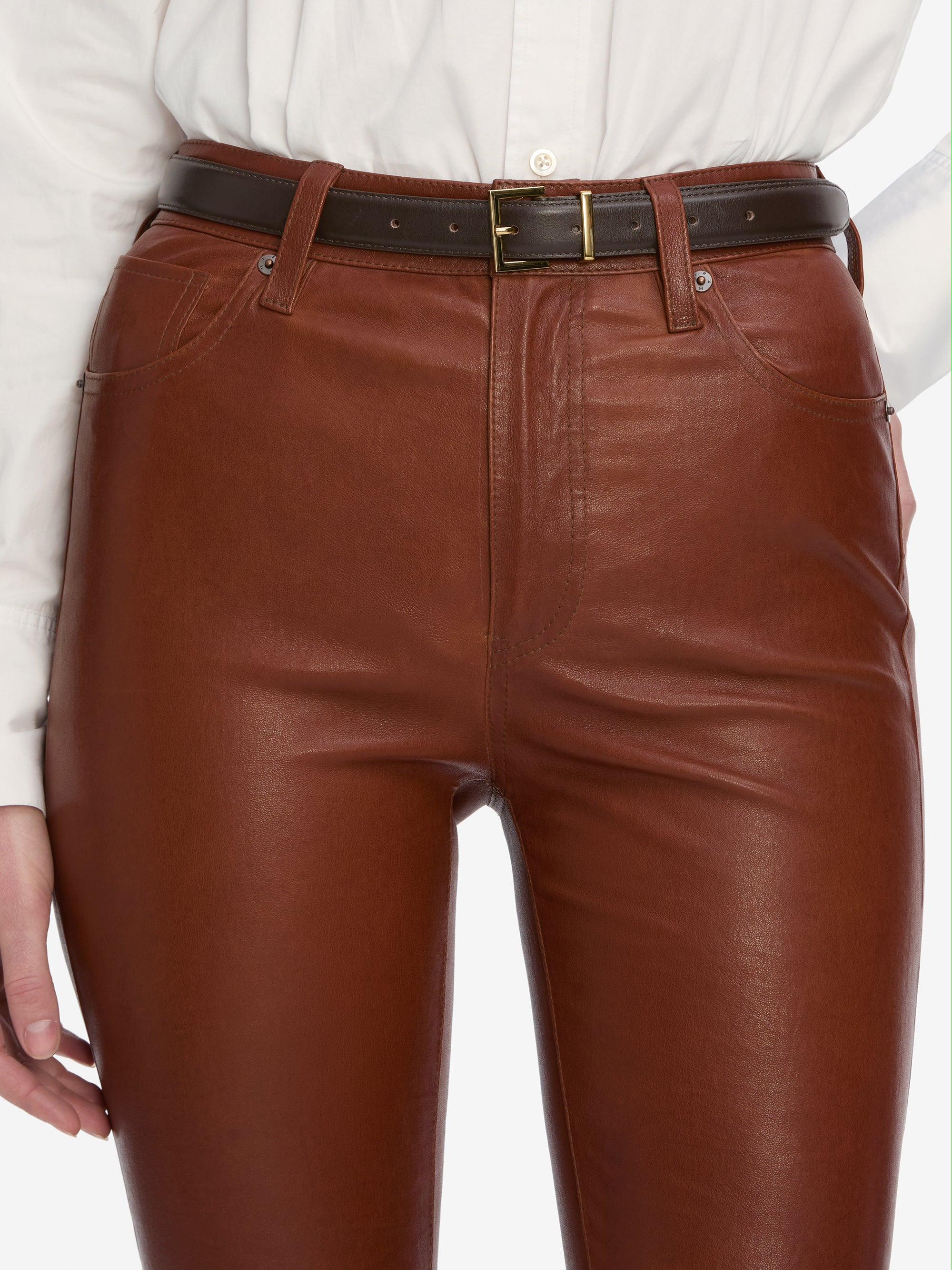 The Leather Reboot Crop in Whiskey - 4