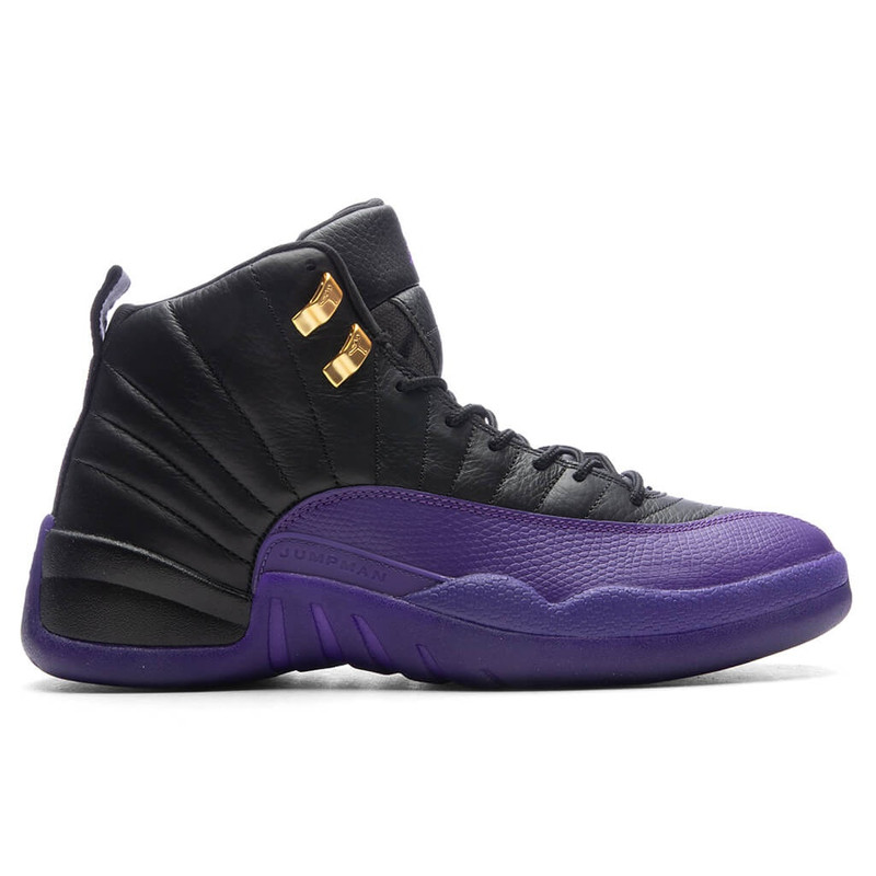 AIR JORDAN 12 RETRO - BLACK/FIELD PURPLE/METALLIC GOLD - 1