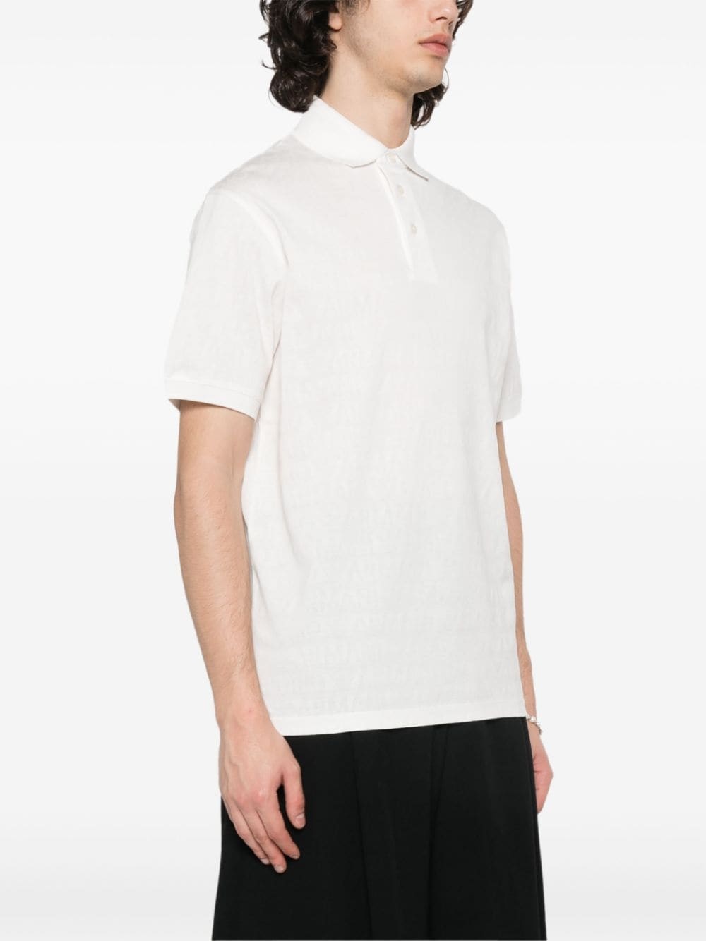 logo-jacquard polo shirt - 3