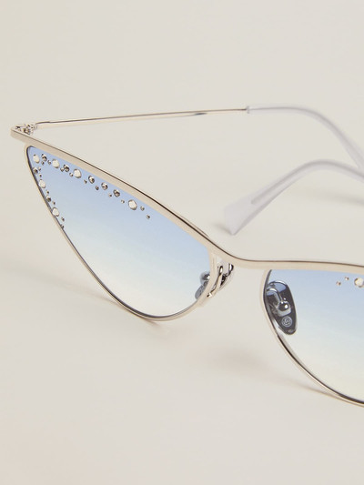 Golden Goose Sunglasses cat-eye style with silver frame and crystals outlook