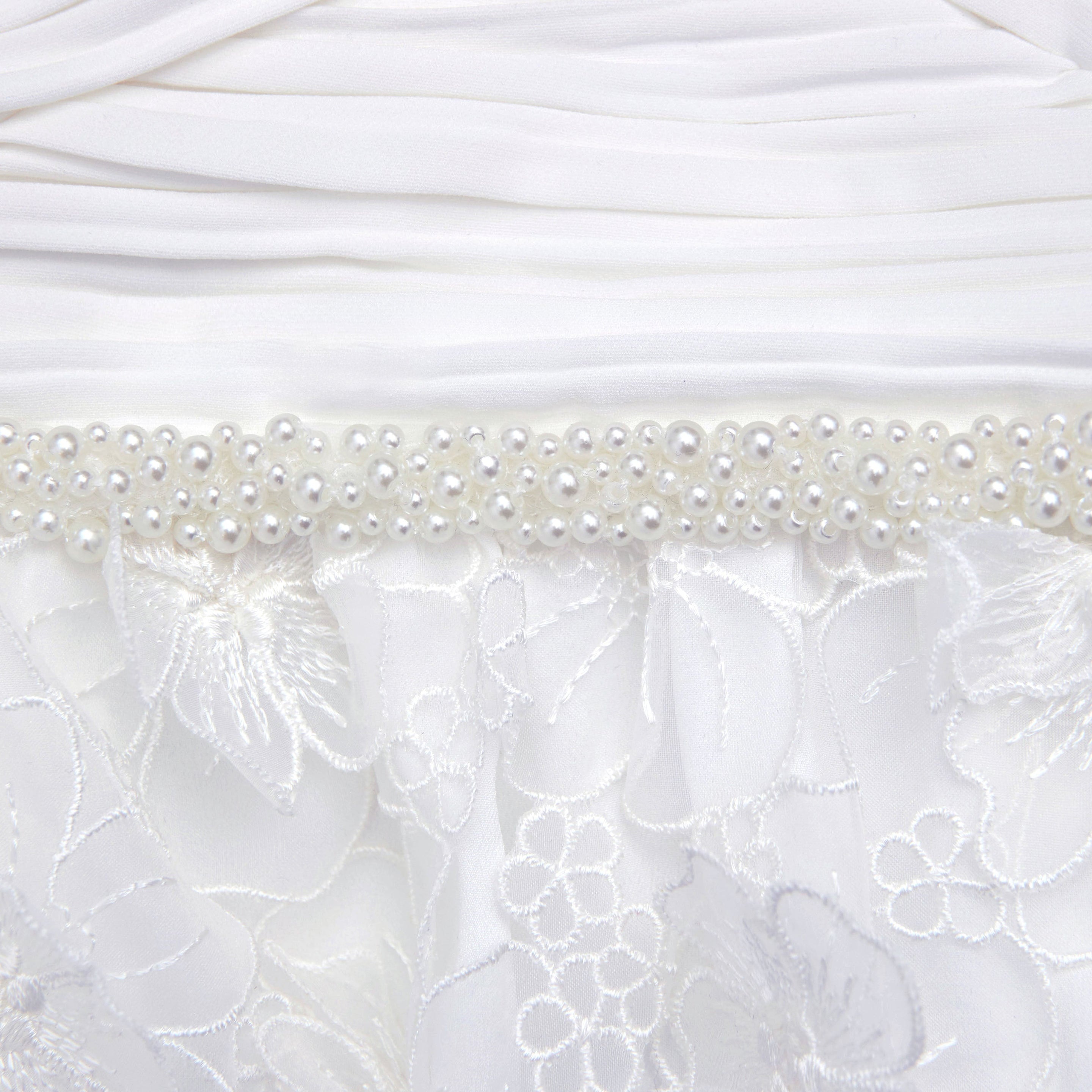 White Organza Bow Mini Dress - 5