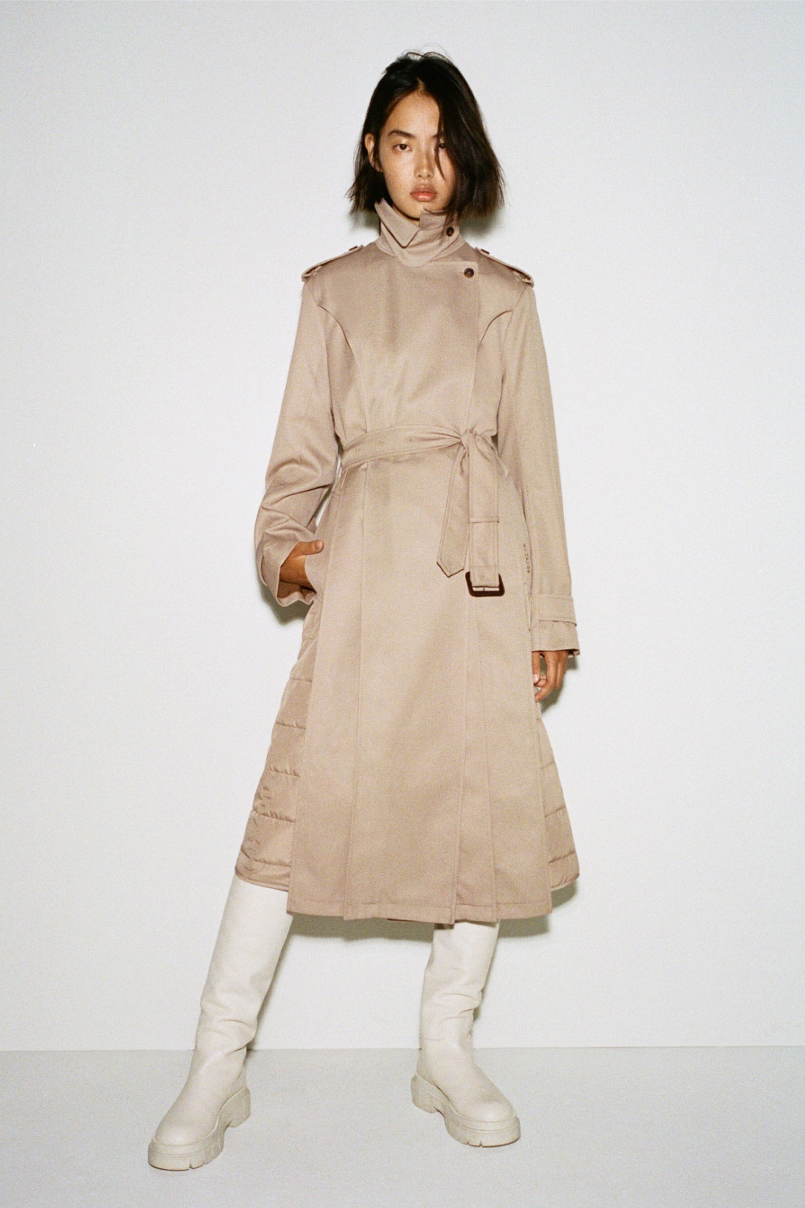 ASTRID Mixed media trench coat - 2