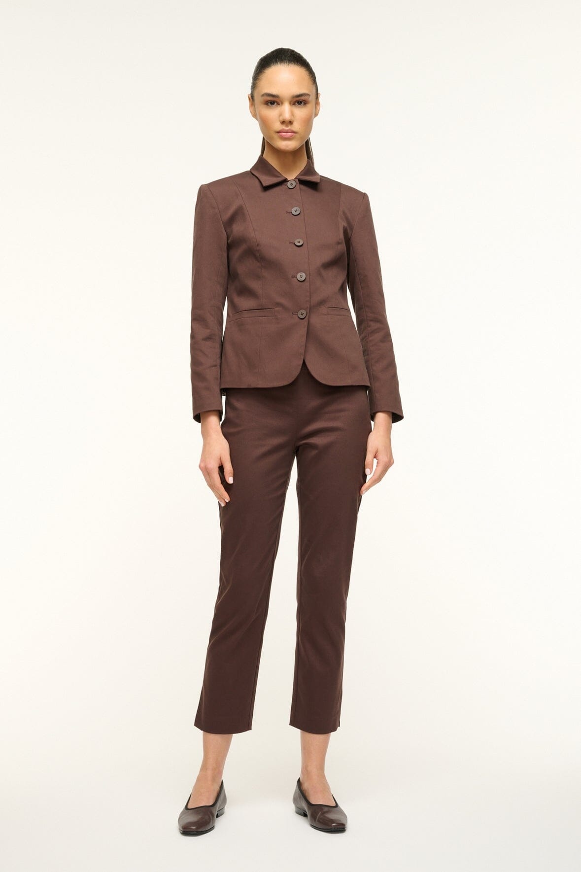 STAUD ROBERT JACKET DARK CHOCOLATE - 5