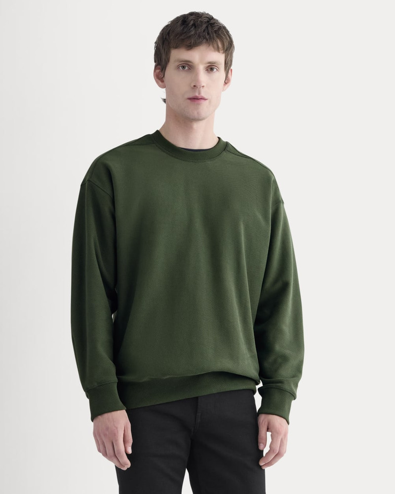 EVERLANE TWILL TERRY JACQUARD CREW SWEATSHIRT outlook