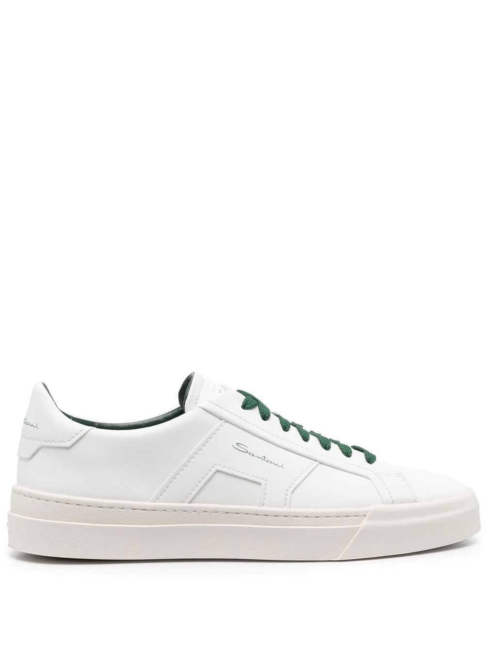 Double Buckle low-top leather sneakers - 1