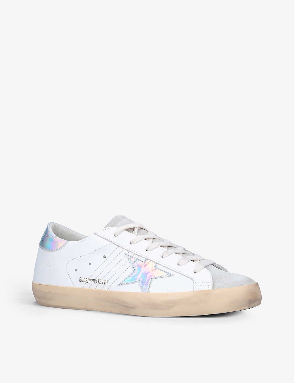 Women's Exclusive Superstar iridescent-star low-top leather trainers - 3