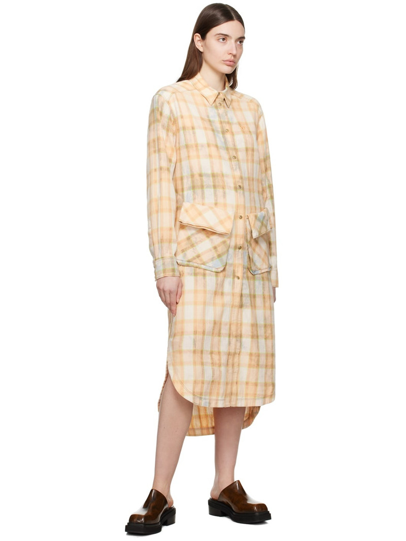 OPEN YY Orange Check Midi Dress outlook