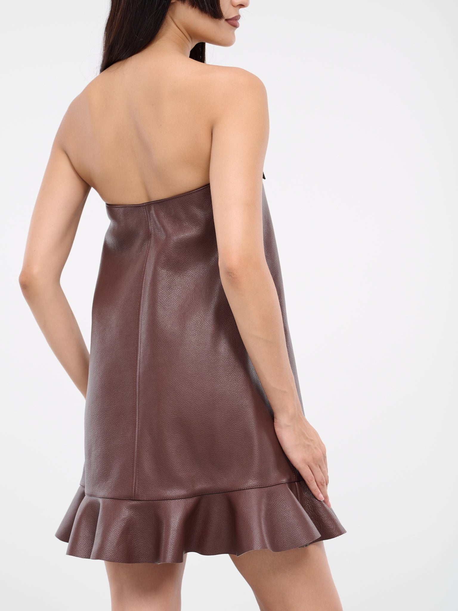 Padlock Ruffled Leather Dress - 5