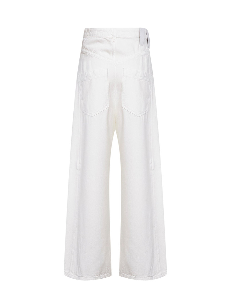 DARKPARK White denim Ines fold over waist jeans outlook