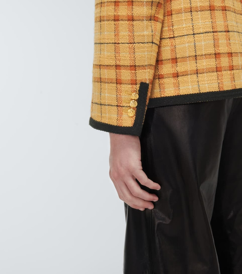 checked long-sleeve blazer 6