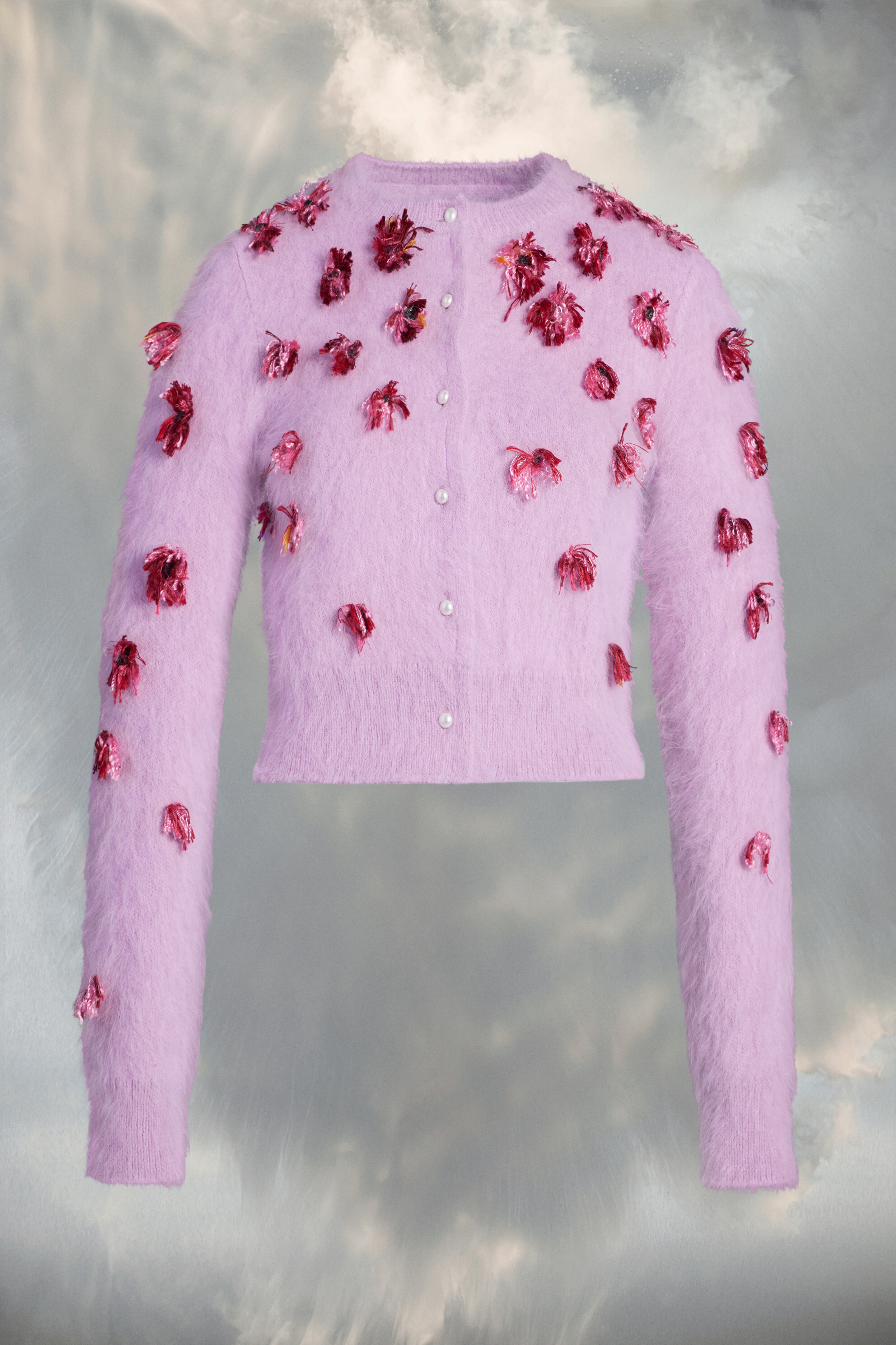 Flower knit cardigan - 1