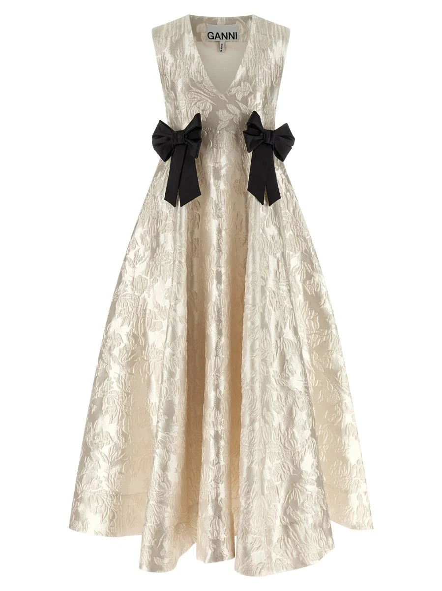 Ganni 'Cloque V-Neck' Dress - 1