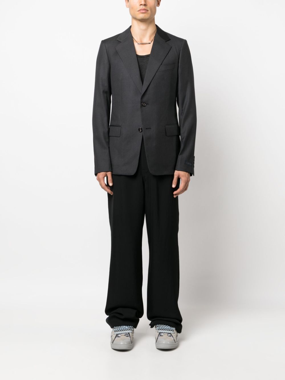 notched-lapel single-breast blazer - 2