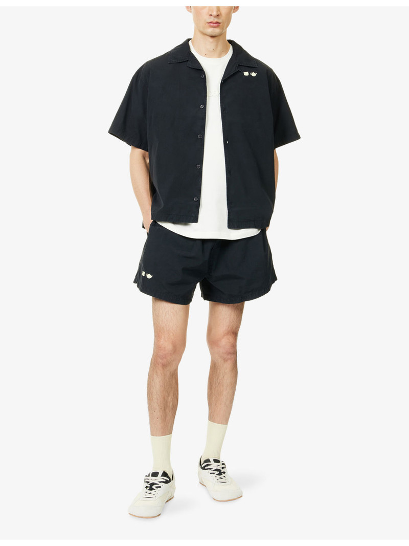 JW Anderson Relaxed-Fit Graphic-Embroidery Cotton Shorts outlook