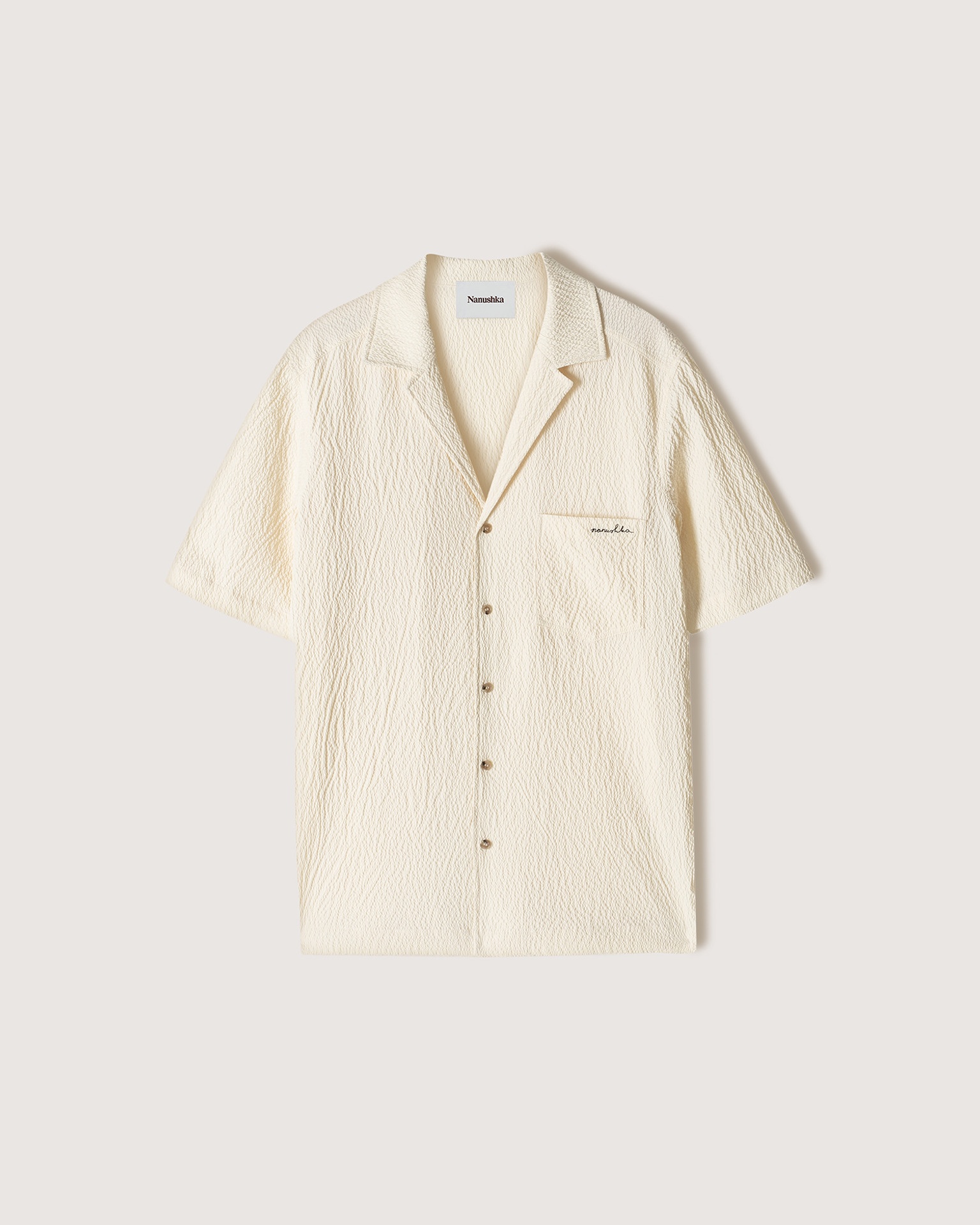 VENCI - Seersucker shirt - Creme - 1