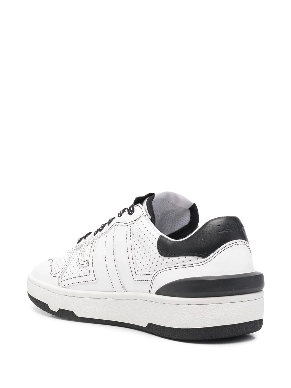 perforated-panel leather sneakers - 3
