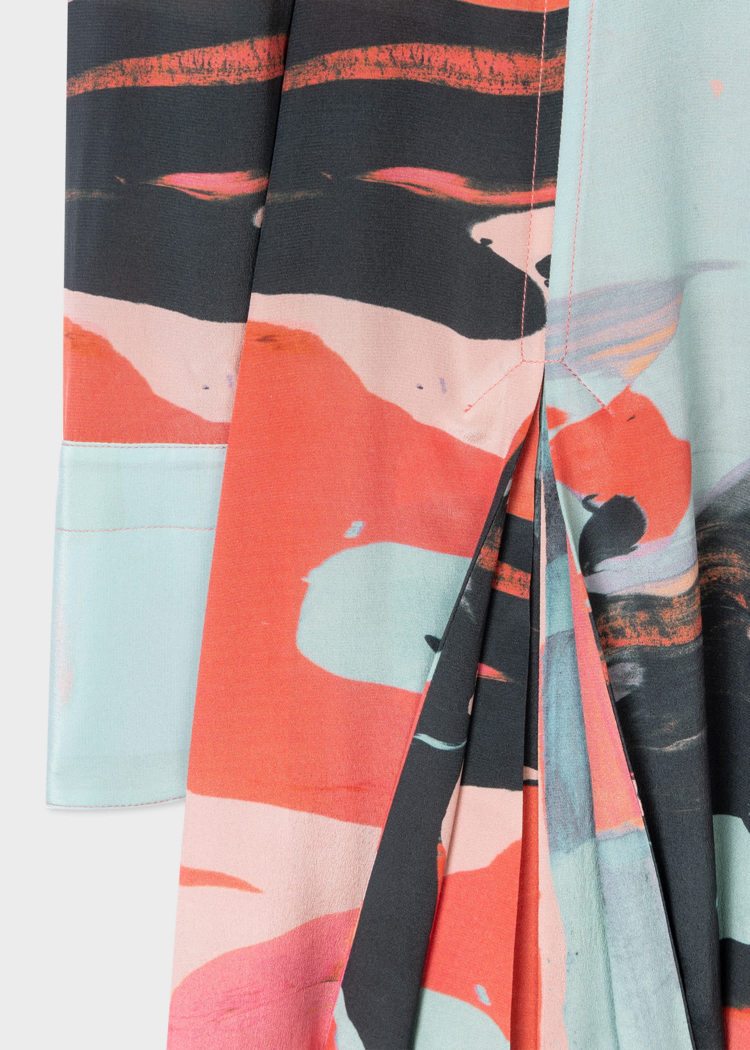 Silk 'Abstract Landscape' Shirt Dress - 5